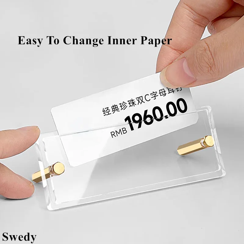 10 Pieces 70x30mm Small Acrylic Sign Holder Mini Acrylic Food Sign Labels Price Card Display Holder Name Card Price Label Holder
