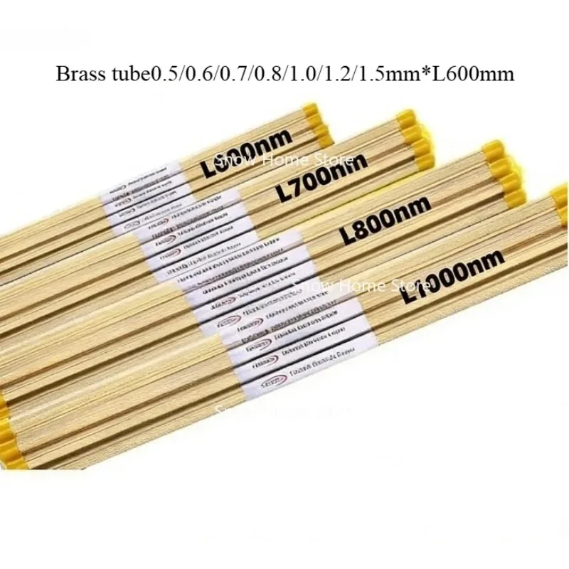 

WEDM Electrode Tube Single Hole Brass tube 0.5/0.6/0.7/0.8/1.0/1.2/1.5mm*600mm Length for EDM Drilling Machine 100PCS