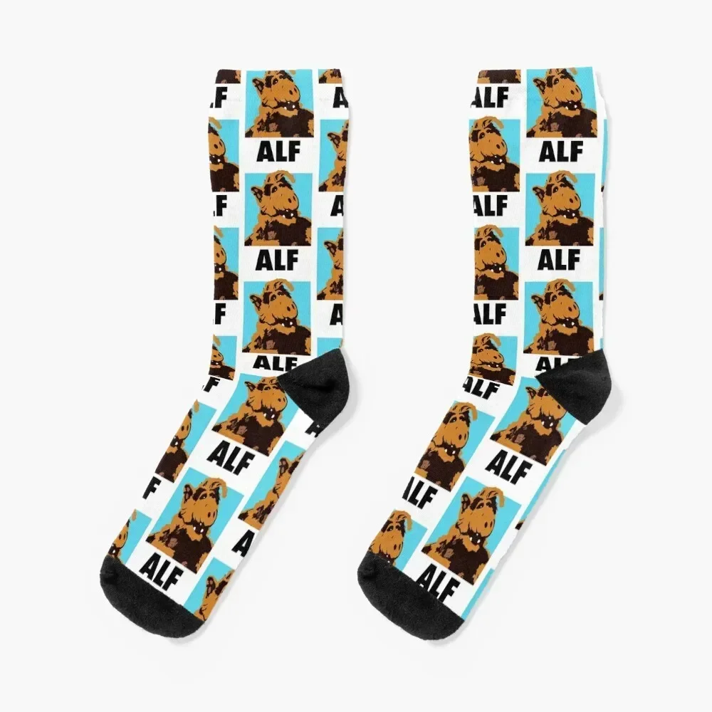 

Happy ALF Cartoon Poster Socks hip hop basketball Running Socks Men's Women's