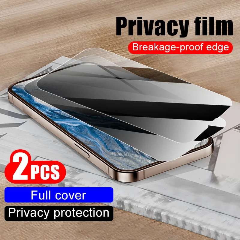 2pcs Privacy Glass Smartphone Protective Film For IPhone 16 15 Plus Tempered Glass Phone Screen Protector 14 13 12 11 Pro Max