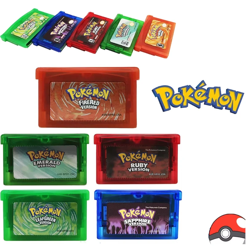 

Хорошее качество Pokemon 32-битный картридж для видеоигр GBA игровая консоль карта изумрудный огонь красный лист зеленый рубин сапфир игрушка в подарок