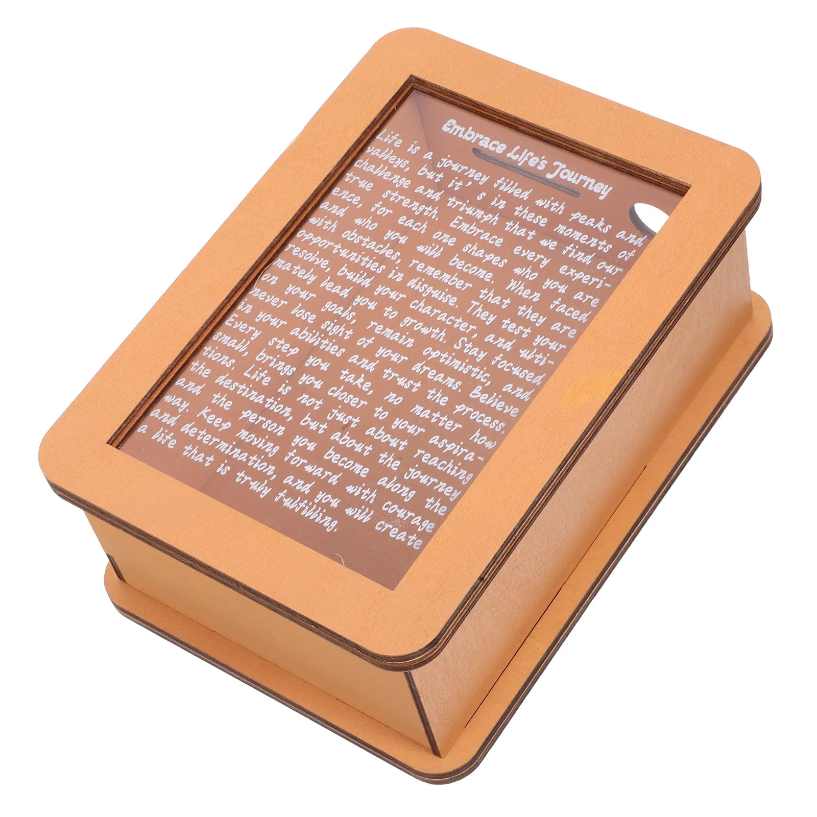 

Clear Wood Money Bank Acrylic Coin Saving Box Motivational Wooden Piggy Bank for Adults Use Motivational Cube Change