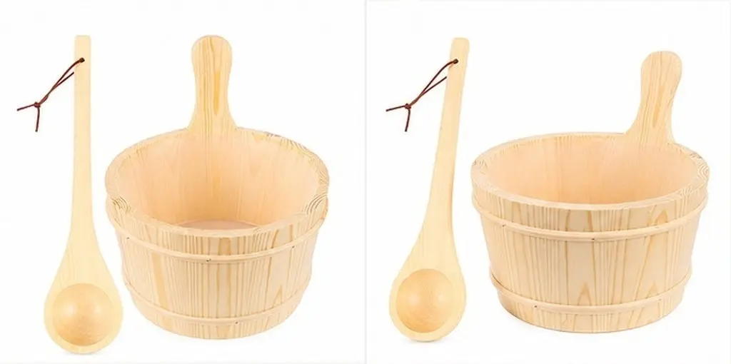 1Set Wooden Barrel Sauna Bucket Set Quality Hardwood Steam Room Supply Eco Friendly Health Wellness Sauna Room Accessory