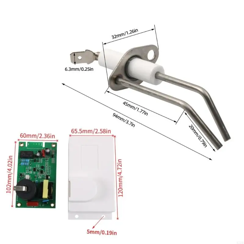 M76E 5-teiliges Reparaturset für Wohnmobil-Warmwasserbereiter mit Steuerplatinenabdeckung, Ein-/Aus-Taste, Funkenelektrode und – Detail 6
