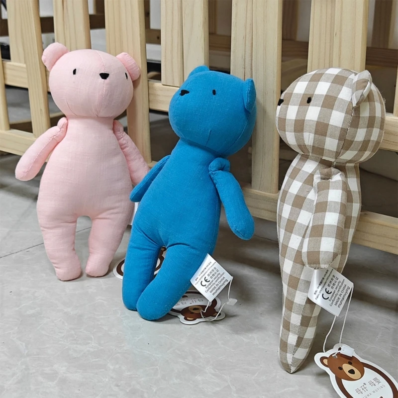 Giocattolo della bambola dell'orso farcito di cotone per gli oggetti di scena della fotografia del neonato kawaii fatto a mano peluche animale giocattolo accessori per riprese fotografiche del bambino