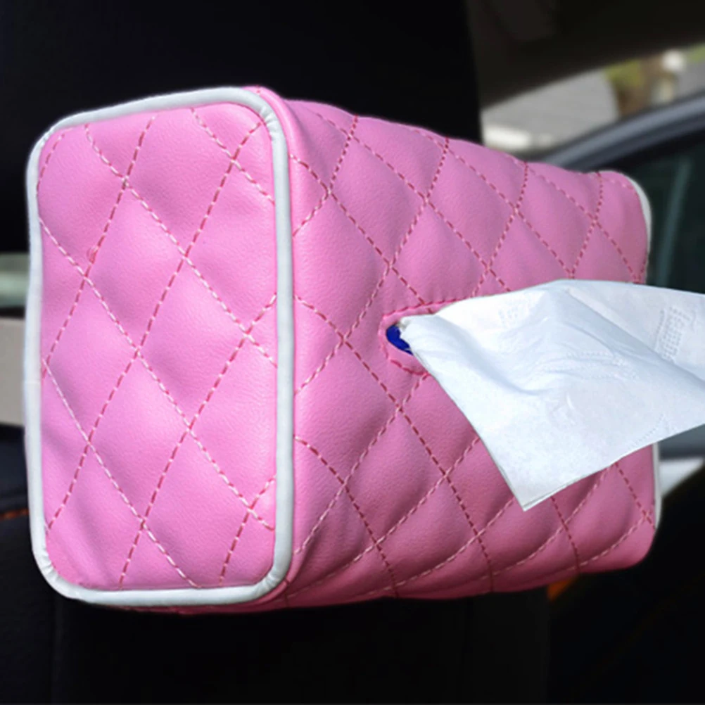 

High Quality Car Tissue Box Cute Fabric Napkin Holder Easy Installation Paper Storage Box For Visor Backseat Door