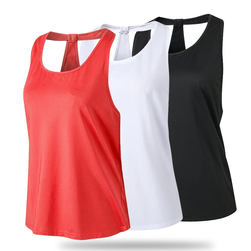 

Women Yoga Shirts T-Backless Loose Sleeveless Sports T-Shirts Fitness Workout Crop Tops Breathable Quick Dry Vest Custom Logo