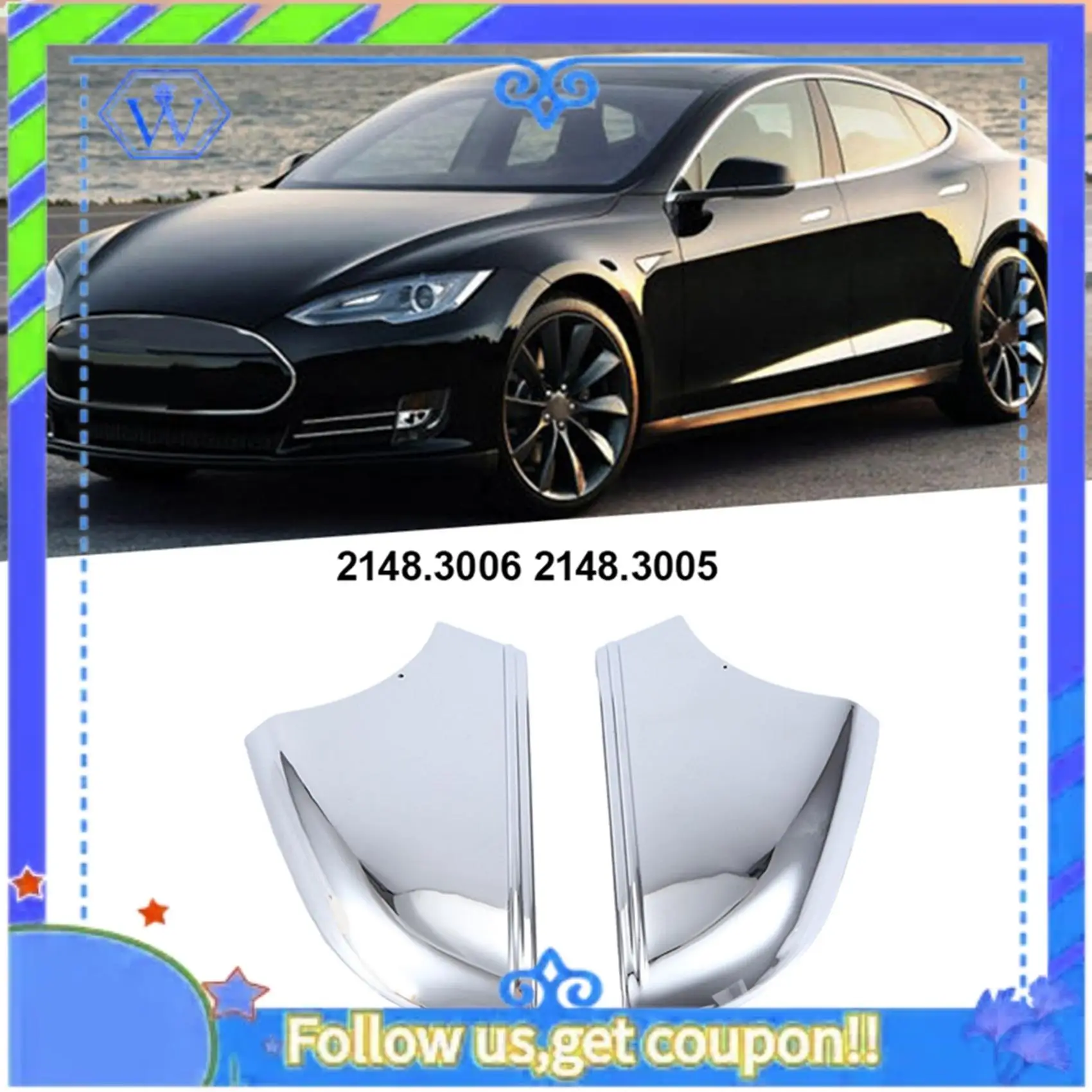 

M46K-2148.3005 2148.3006 Chrome Mirror Cover Reversing Mirror Housing Chrome Mirror Housing Automotive Component For Tesla Model