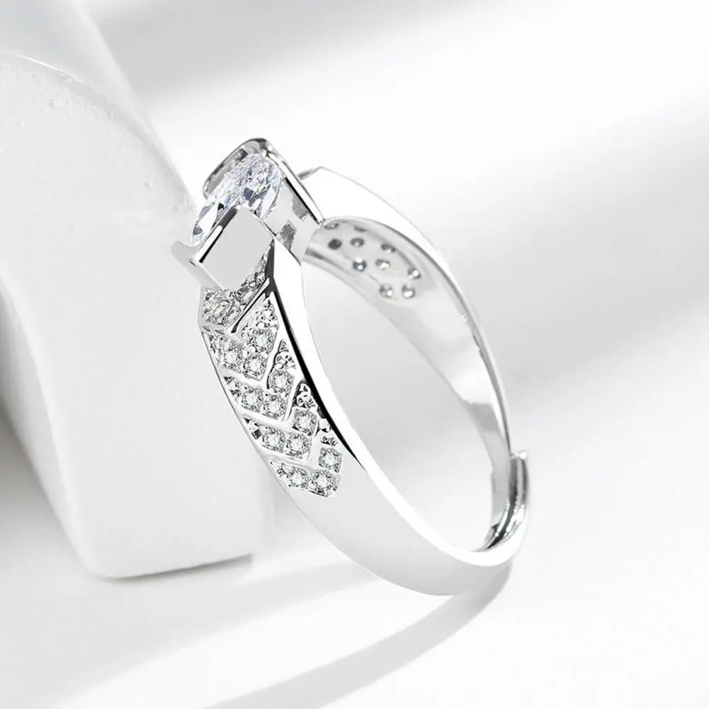 Health Balance Ring Adjustable Women’s Wedding Band Ring Cubic Zirconia Engagement Jewelry Elegant Finger Band Birthday Gift
