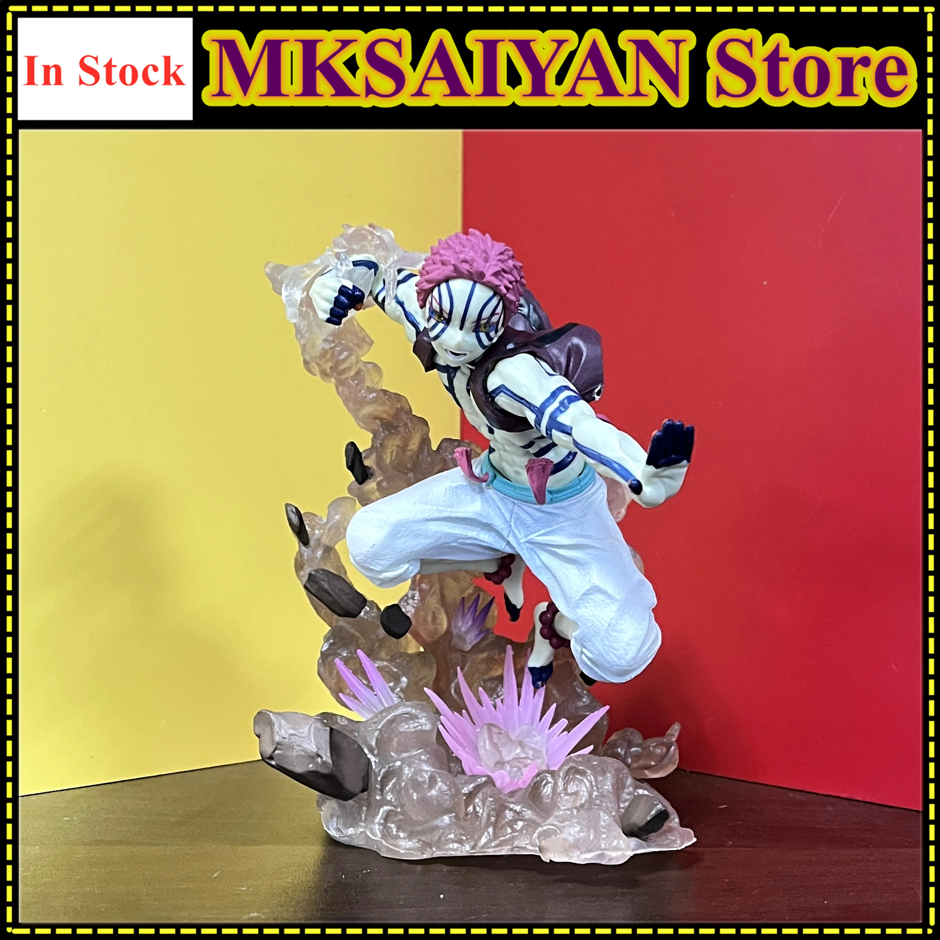 Anime Dämon Slayer NULL Akaza Hakuji DIY Lampe Wirkung Action Figur Spielzeug Kimetsu keine Yaiba Unendlichkeit Schloss PVC Modell Sammlung