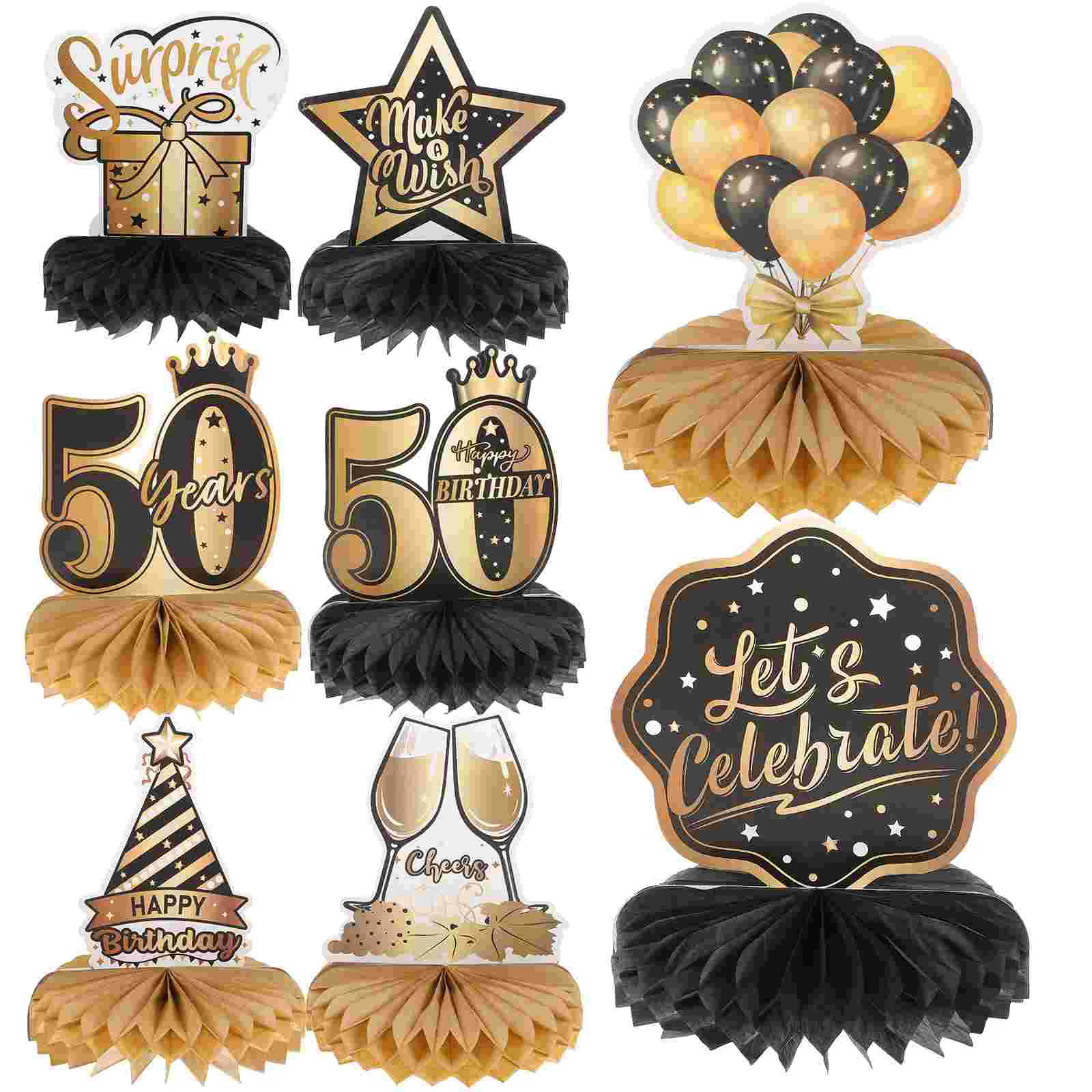 

8 Pcs Decorate Birthday Decoration Miss Happy Decorations for Men 18X15X18CM Paper 50th Women