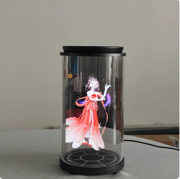 3D Holographic Projection Artificial Intelligence Interactive Artificial Intelligence 5.5 Inch Mini Holographic Box Cylindrical