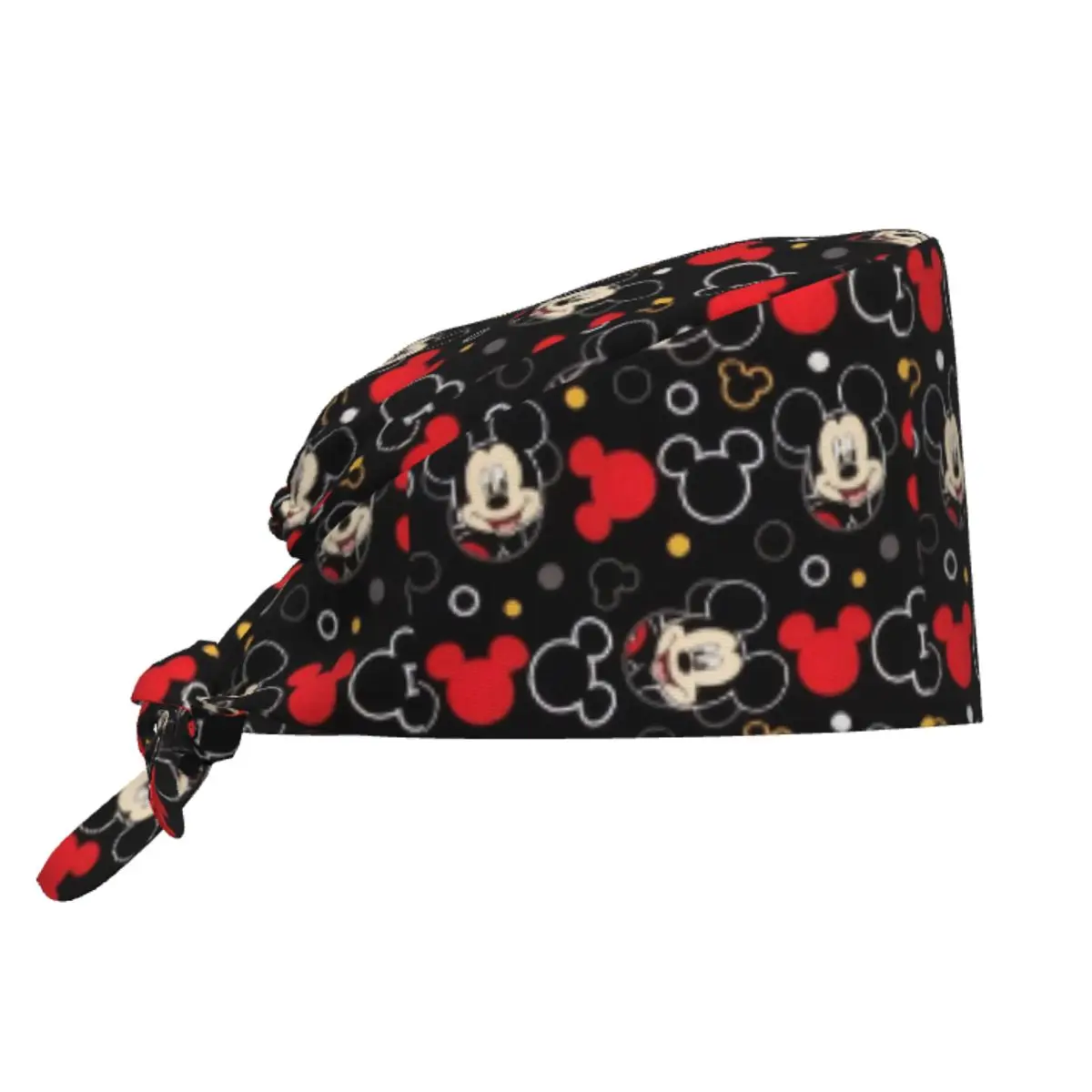 

Custom Cartoon Mouse Minnie Medical Staff Scrubs Hat Unisex Black And Red Wallpaper Doctor Nursing Surgical Cap Scrub Caps