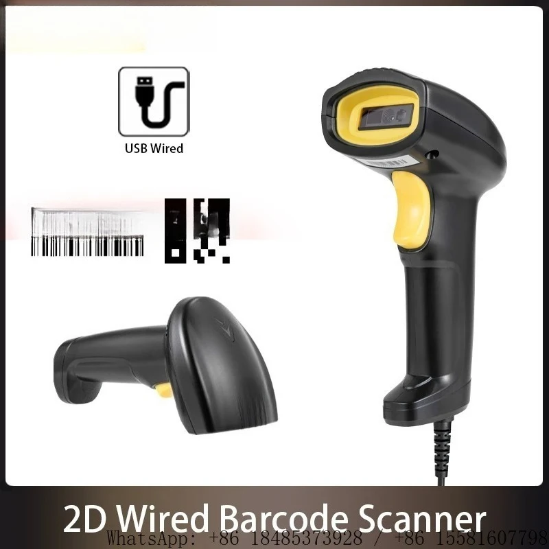 Wireless Bluetooth & Wired USB 2D QR Barcode Scanner Handheld 1D Bar Code Reader for Shop Inventory Logistics