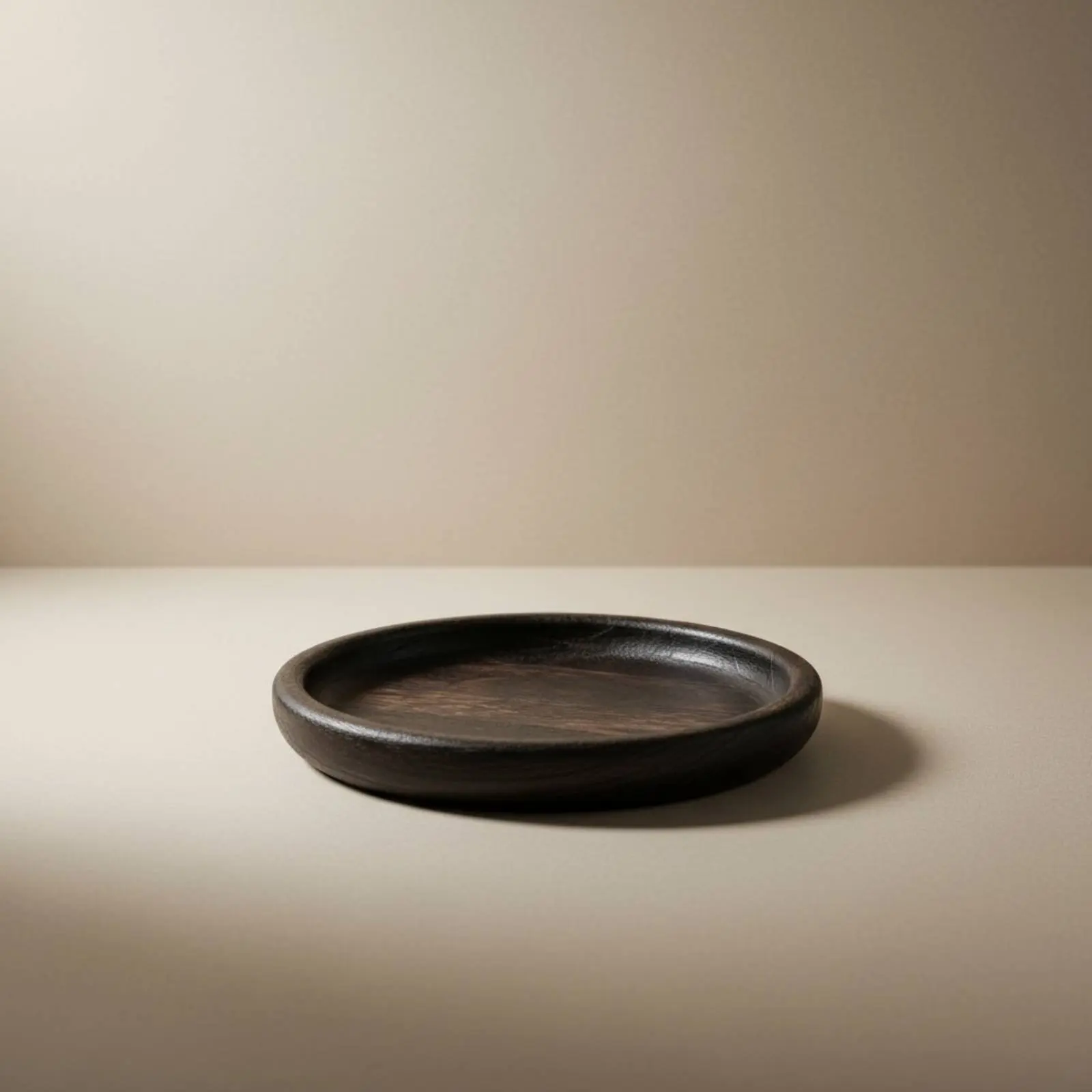 Wood Tea Tray Raised Edges Wooden Round Tray Home Decor Easy to Clean Lightweight for Living Room