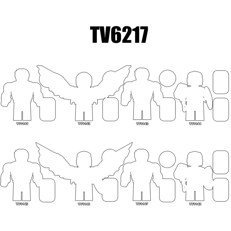 1 pçs figuras blocos de construção série tv6217 tv1141 tv1142 tv1143 tv1144 tv1145 tv1146 tv1147 tv1148 brinquedos de presente