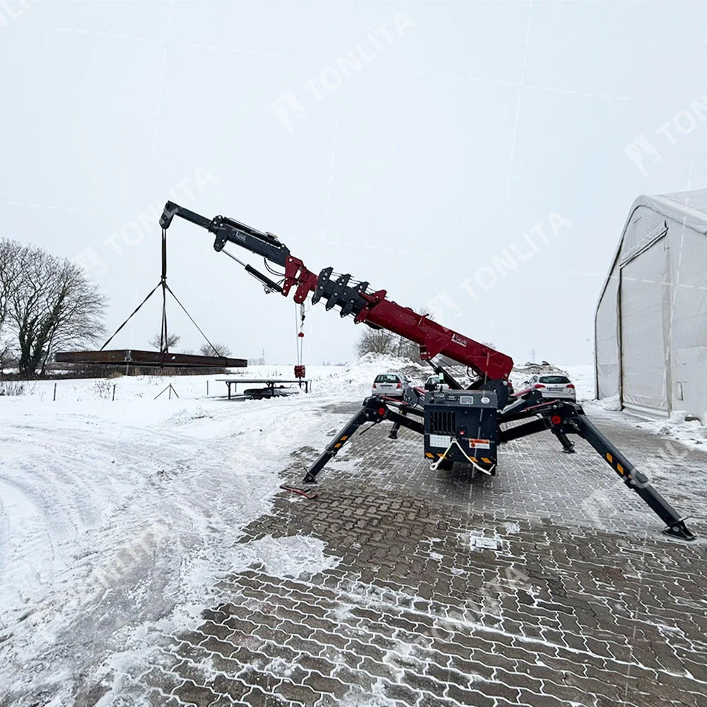 Spider Crane Mini Crawler Compact Hydraulic Remote Control Lifting Arm Glass Vacuum Glass Suction Cup Fly Jib Manned Basket Man