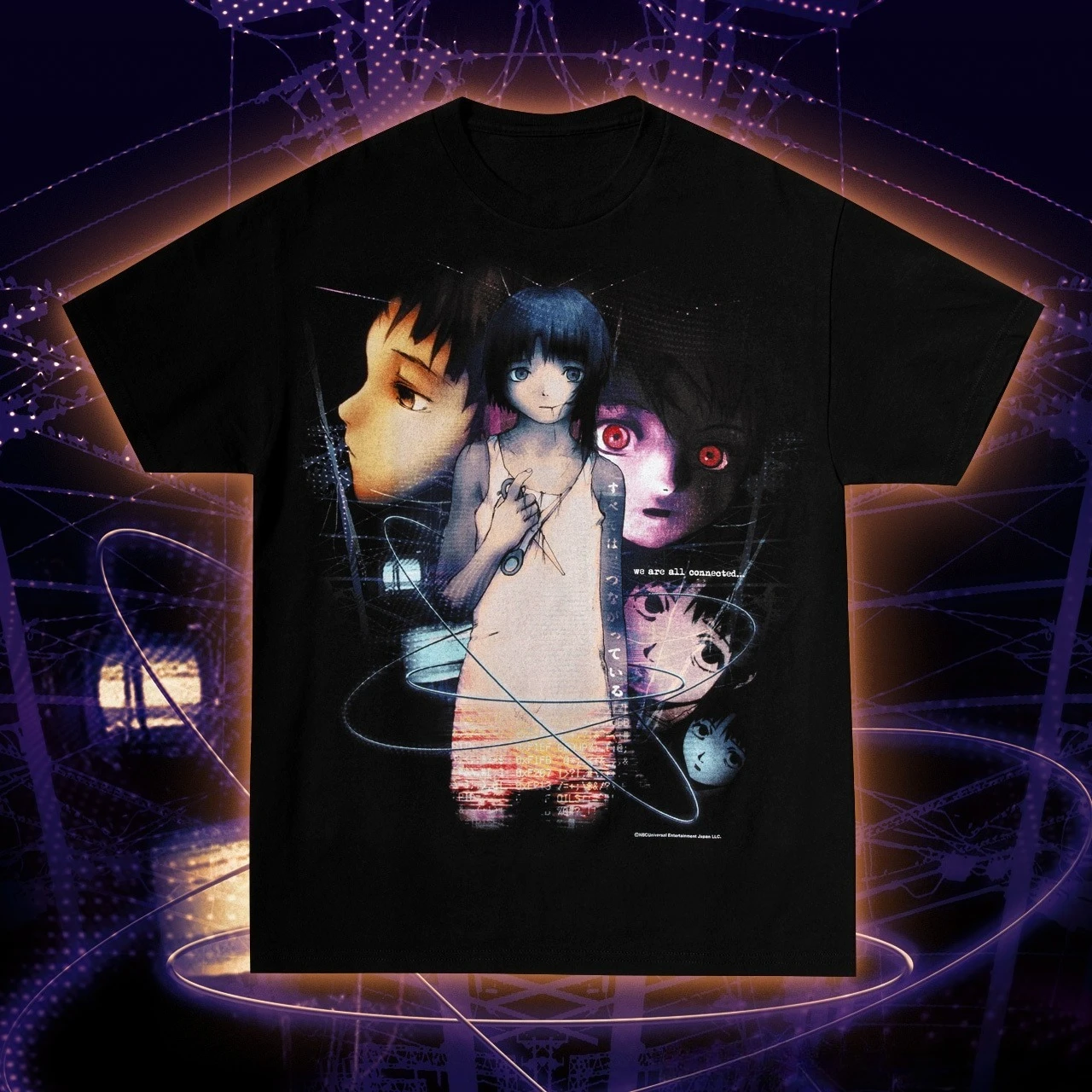 Anime Serial Experiment Lain Graphic Print Cotton T-shirt Japanese Manga Street Trend Clothing Men Women Harajuku Y2K Streetwear