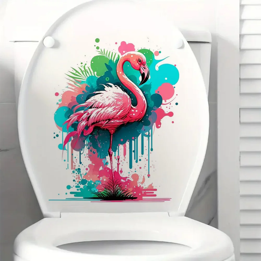 Watercolor Pink Flamingo Heat Transfer Stickers Decoration for Living Room, Wall, Bedroom, and Home Decor Car Decals