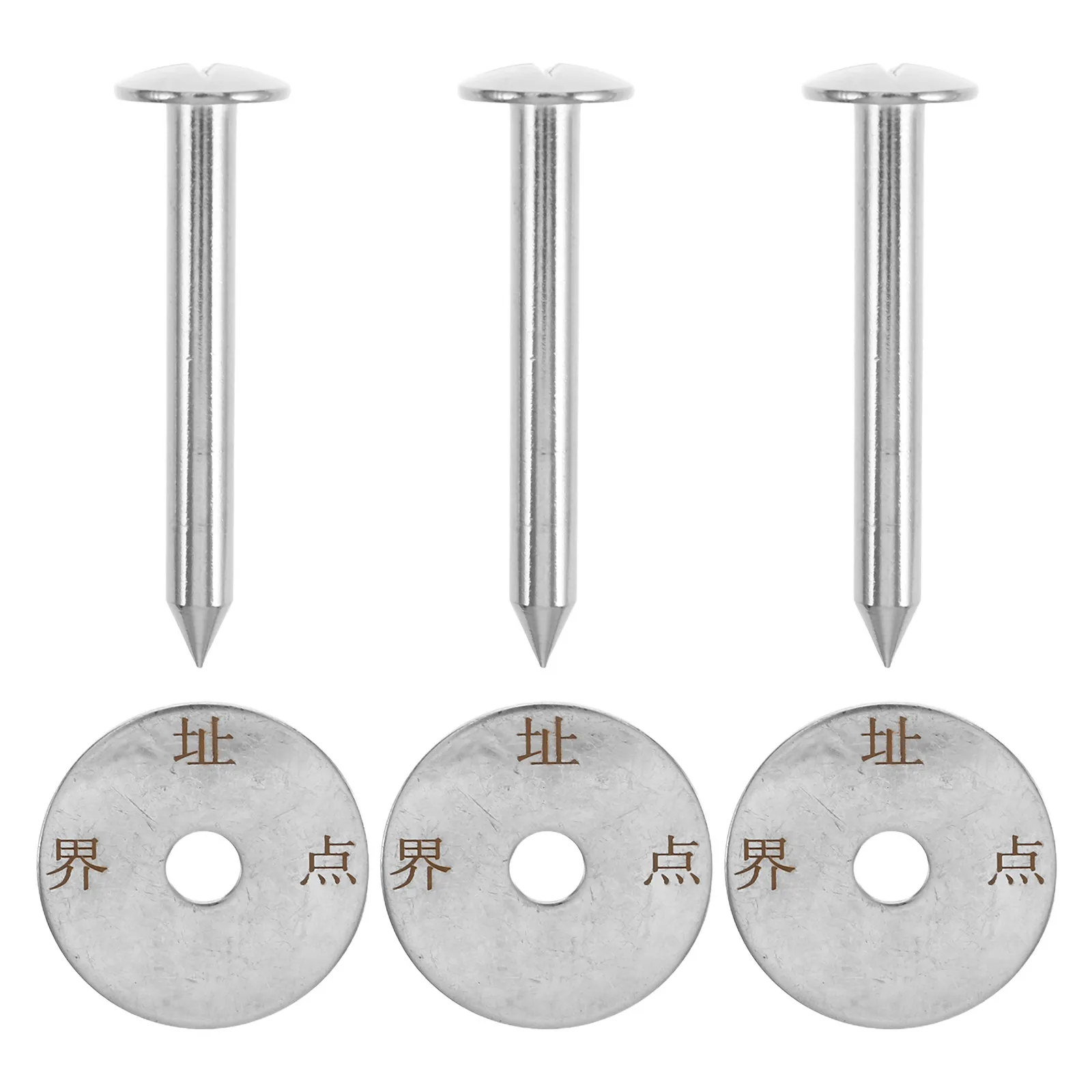 Professional Stainless Steel Nail Survey Markers Low Profile Ground Stakes Metal Survey Pins Property Line Markers