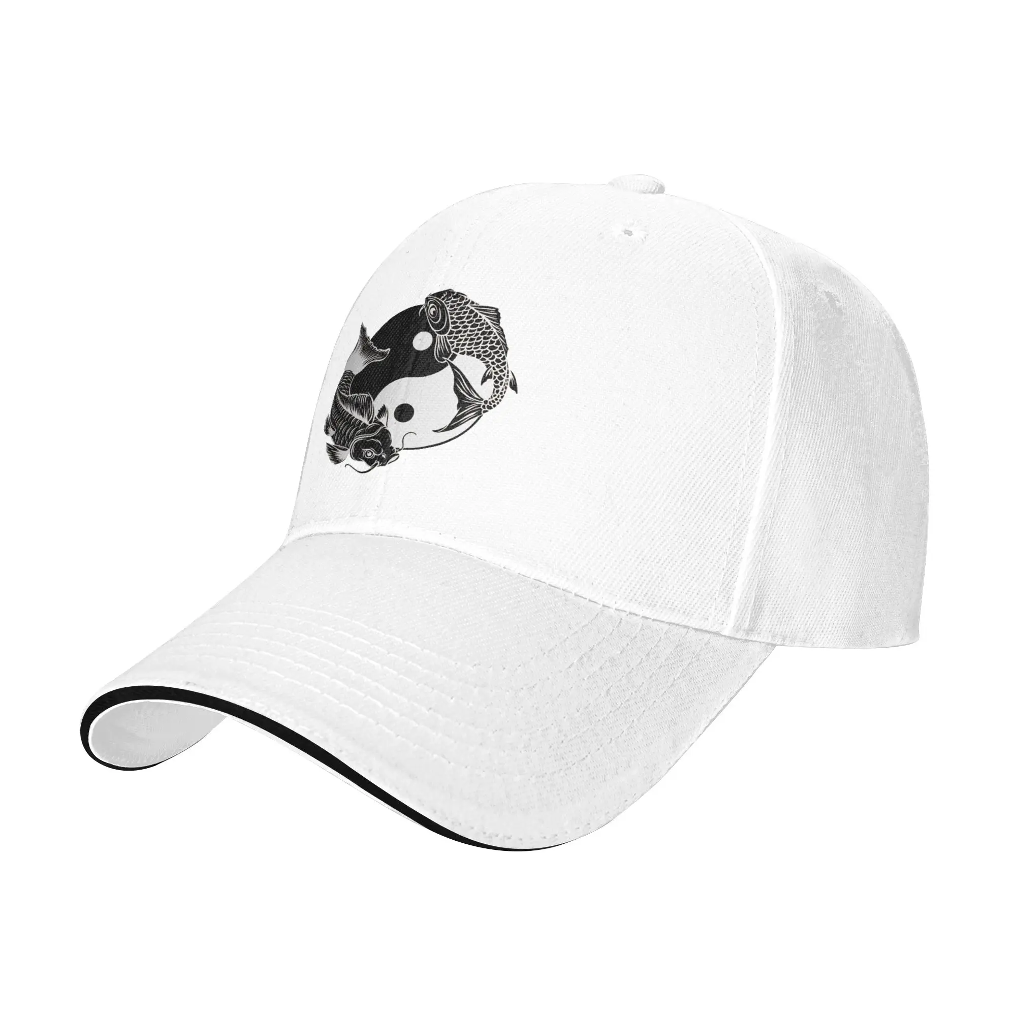 Yin And Yang Fish Japanese Koi Baseball Cap  Hiking Fishing Adjustable Hip Hop Hats Women Men Vintage Custom DIY Baseball Caps