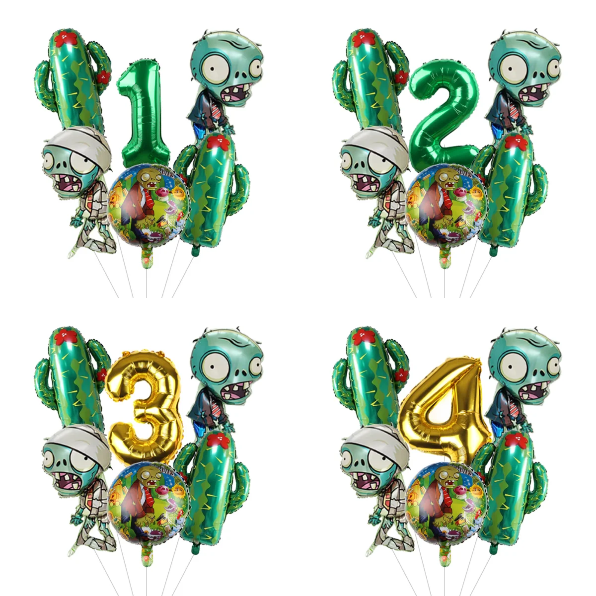 Klassisches Videospiel Plants vs. Zombies Ballonpaket, farbenfrohe dekorative Ballons für Feiern und Festival-Aktivitäten.