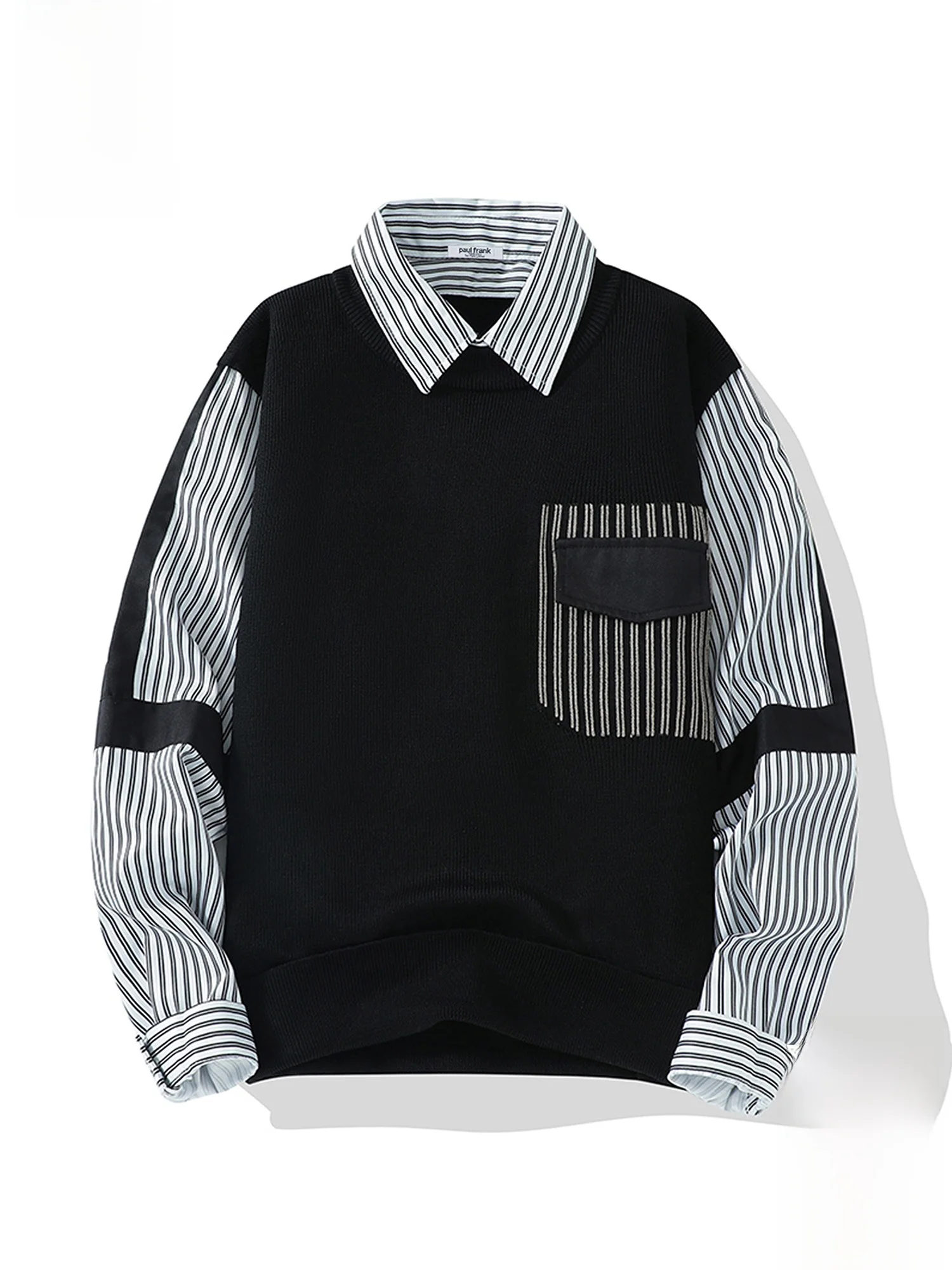 

PaulFrank M Casual Knitted Sweater with irt Collar Loose Fit Autumn Winter Polyester Fiber Long Sve Thermal Wear