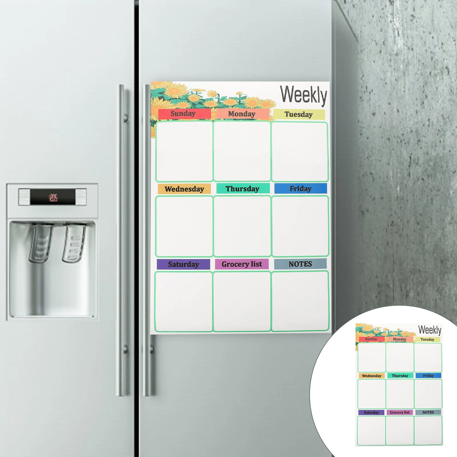 

Fridge Planner Board Refrigerator White Daily Weekly Calendar for Dry Erase Skin Care