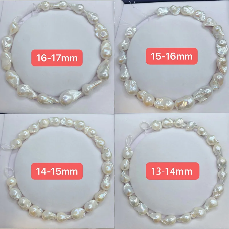 

2A Natural Freshwater White Baroque Pearl Water drop/ Irregular Nucleated Pearl Strand for Jewelry Making DIY Necklace Bracelet