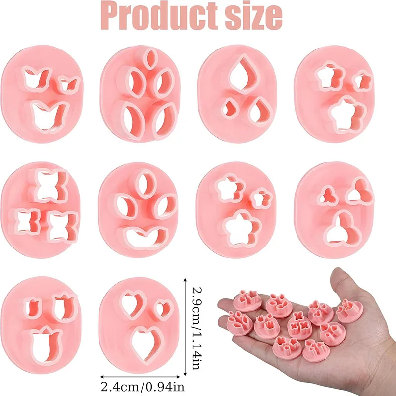 10 Pcs Mini Polymer Clay Cutters DIY Earrings Jewelry Making Flower Petal Leaf Heart Butterfly Shape Soft Clay Tools