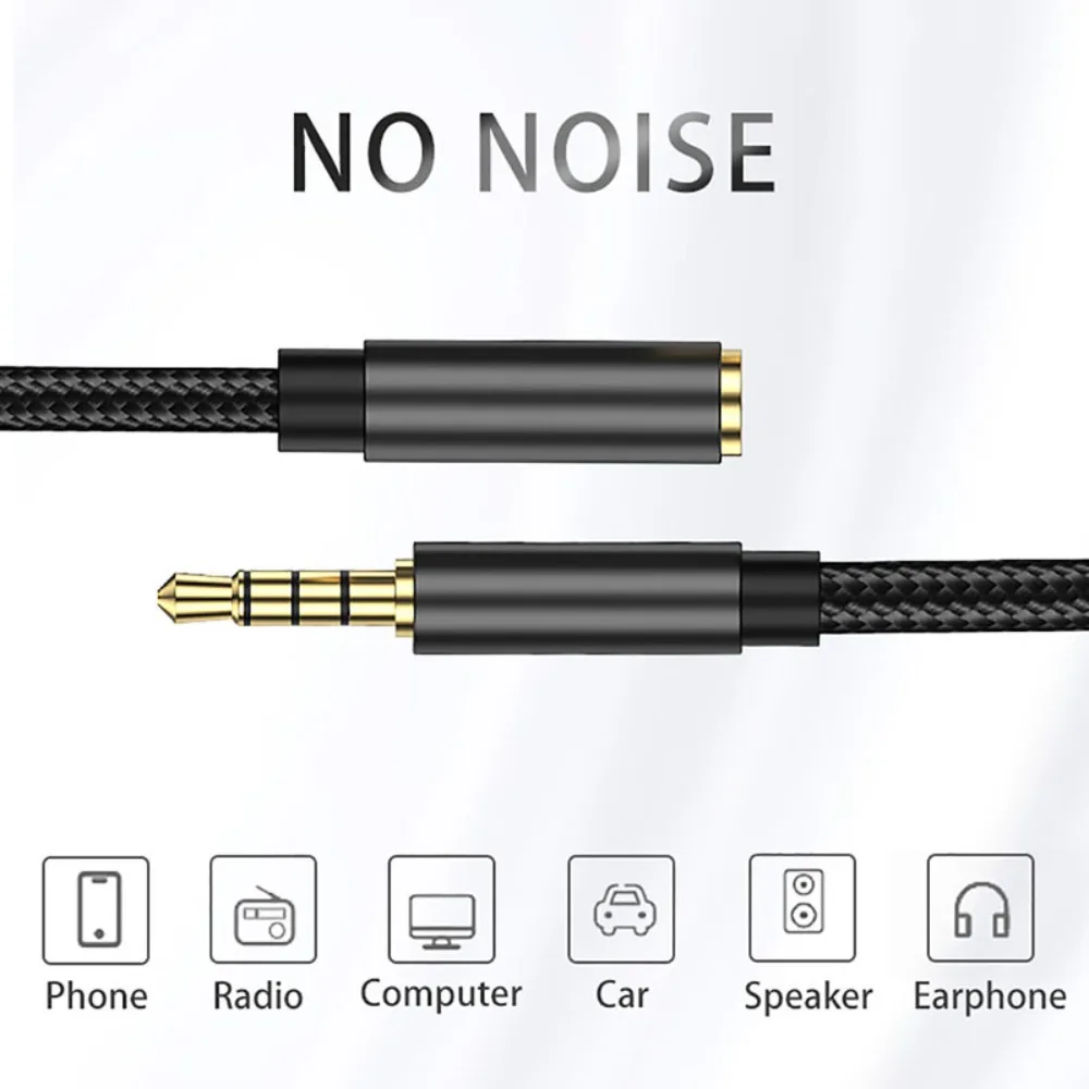 Kabel audio AUX Jack 3,5 mm do słuchawek komputerowych Przedłużacz audio przeciwzakłóceniowy Przedłużacz głośnika