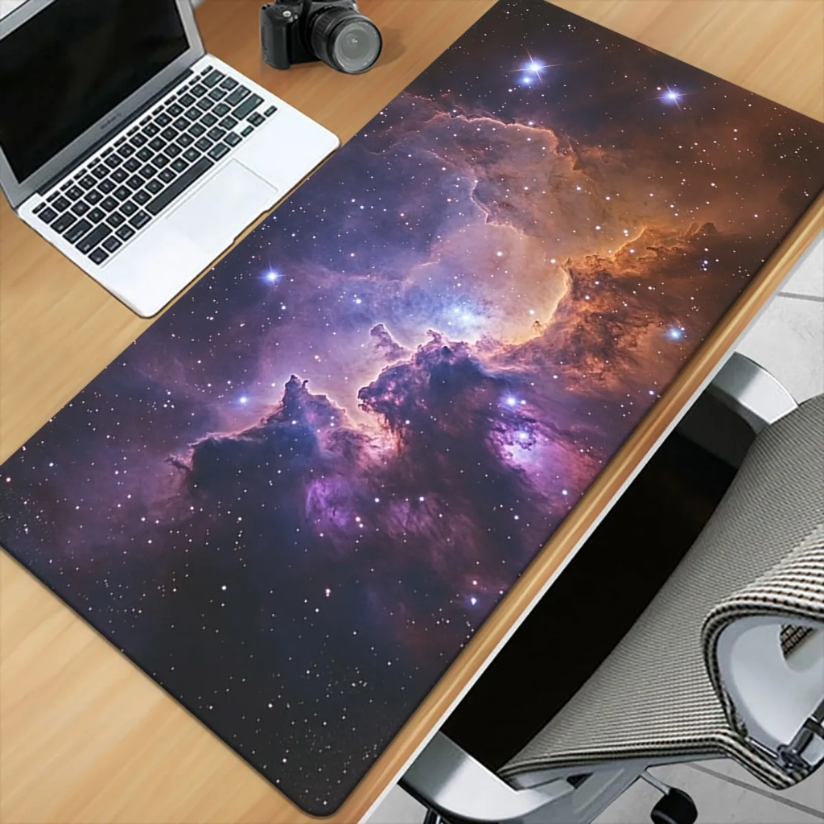Nebula Galaxy Desk Mat XXL Vibrant Purple Orange HD Print Durable Gaming Mouse Pad
