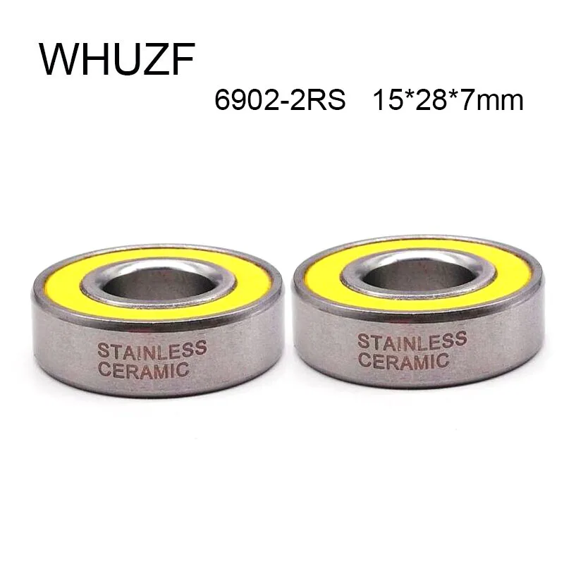 

6902-2RS Stainless Bearing 15*28*7 mm 2PCS ABEC-3 6902 RS For DTSwiss 350 Bicycle Hub Front Rear Hubs Wheel Ceramic Ball Bearing