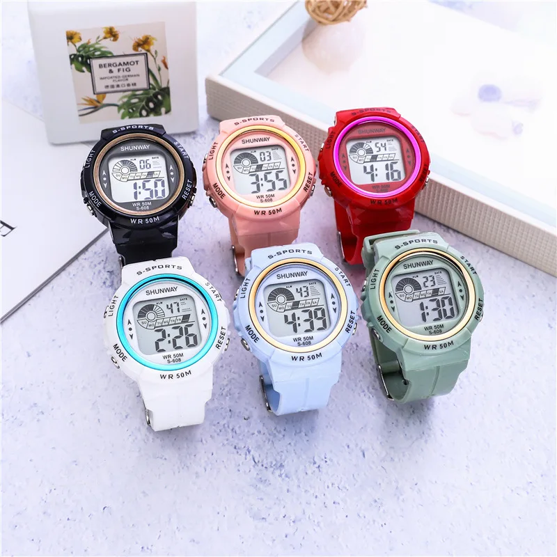 UTHAI-Montre électronique étanche pour enfants, C07, écoliers, filles, garçons, sports de plein air, réveil, montres multifonctionnelles, 5 bars