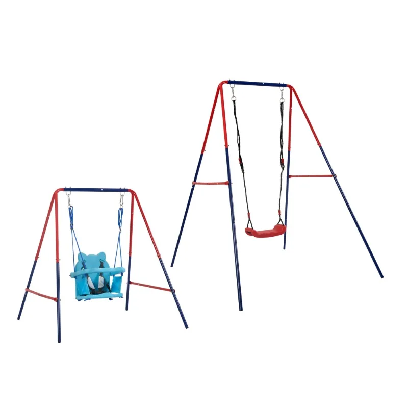 Set altalena per bambini 2 in 1, divertente altalena per parco giochi all'aperto, adatta per bambini dai 3 anni in su