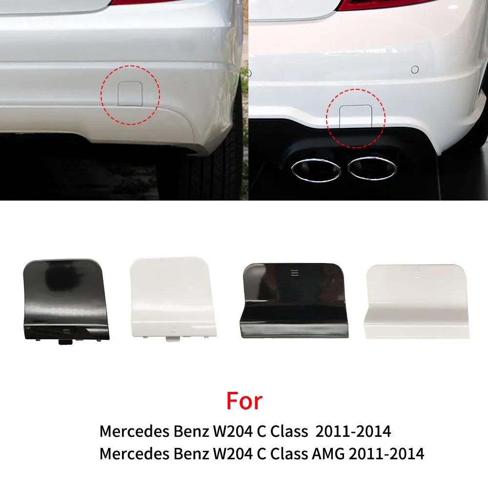 For Mercedes W204 Car Rear Bumper Tow Hook Cover Cap Black White For Benz C Class 2011-2014 C180 C200 C230 C300 AMG 2048856223