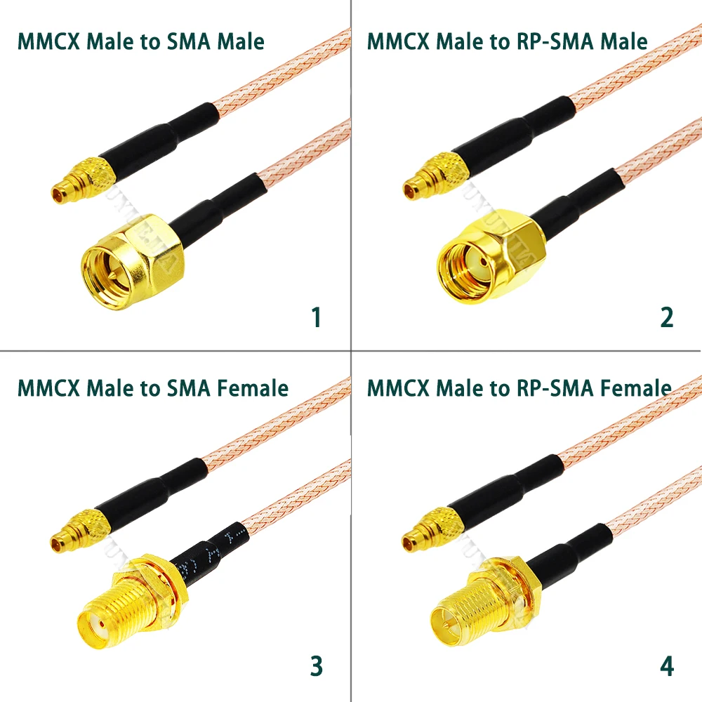 MMCX Male to SMA Adapter RG316 Pigtail RF Coaxial Cable SMA Female Jack Bulkhead to MMCX Male Straight Plug Extension Cable