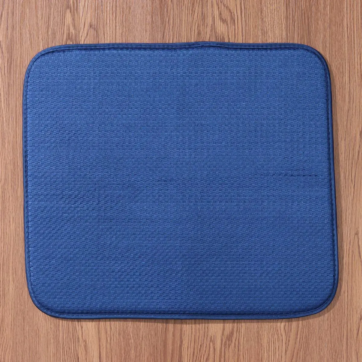 Dish Drying Mat Blue Double-Sided Absorbent Heat Resistant Table Mat Multipurpose Coaster Non-Slip Foldable Hanging Loop