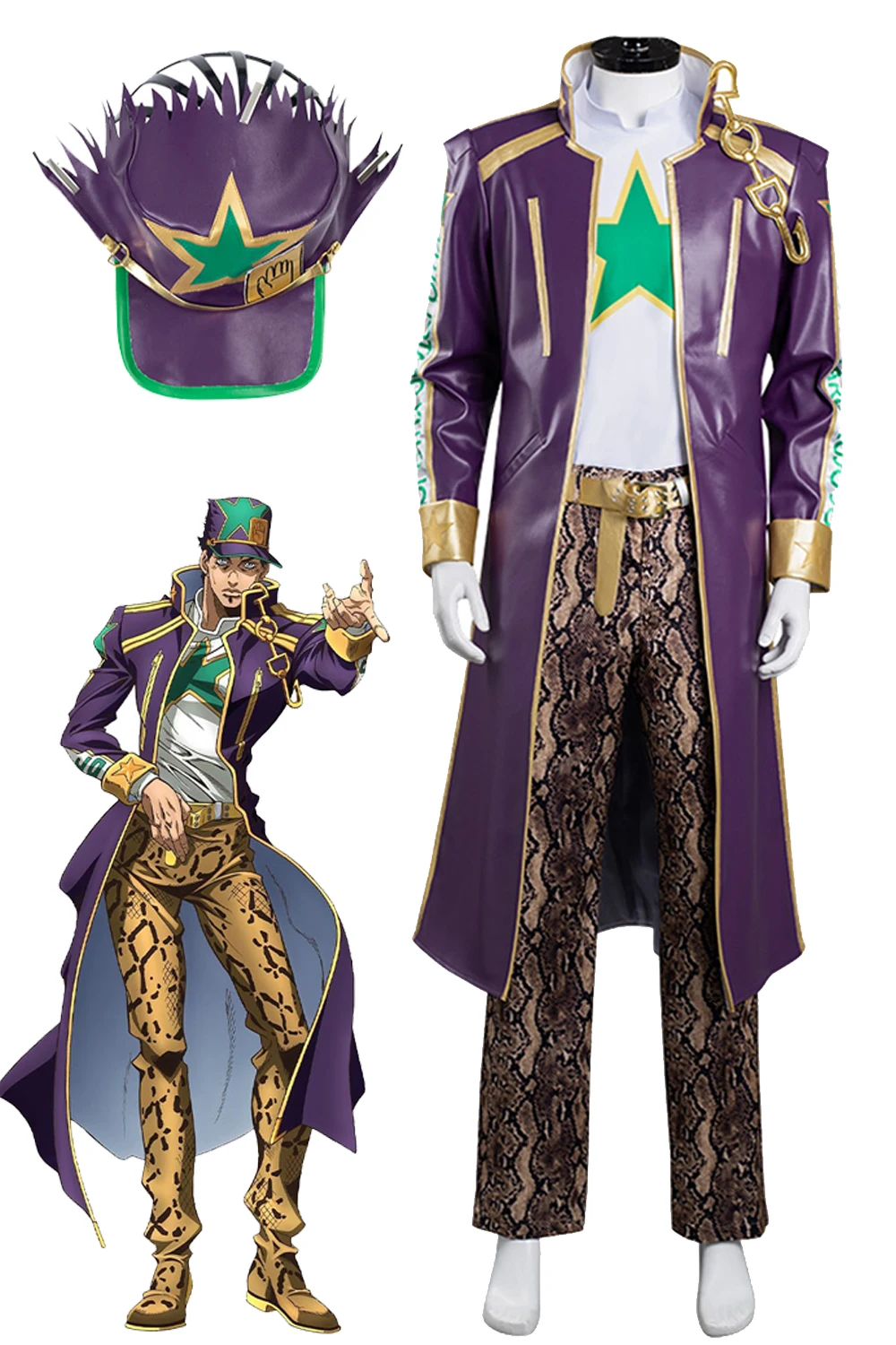 Disguise Stone Ocean Kujo Jotaro Cosplay Role Play Anime JoJo Cosplay Bizarre Adventure Costume Men Fancy Dress Up Party Clothes