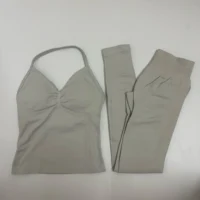 Yoga Set Women Padded Halter Tank Top Scrunch Butt Lifting Gym Shorts Set Summer Sportswear Workout Clothes - Image 6