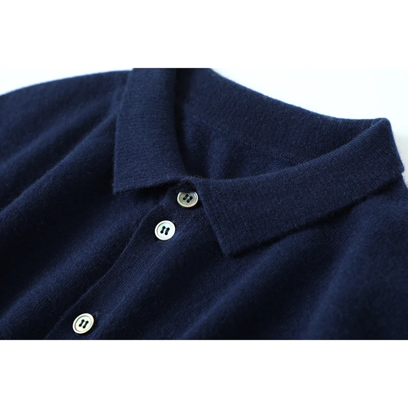 Design Fashion Sweater Winter Warm Luxury 100% Cashmere Men Cardigan Smart Casual Business Single Breasted Turn-down Collar