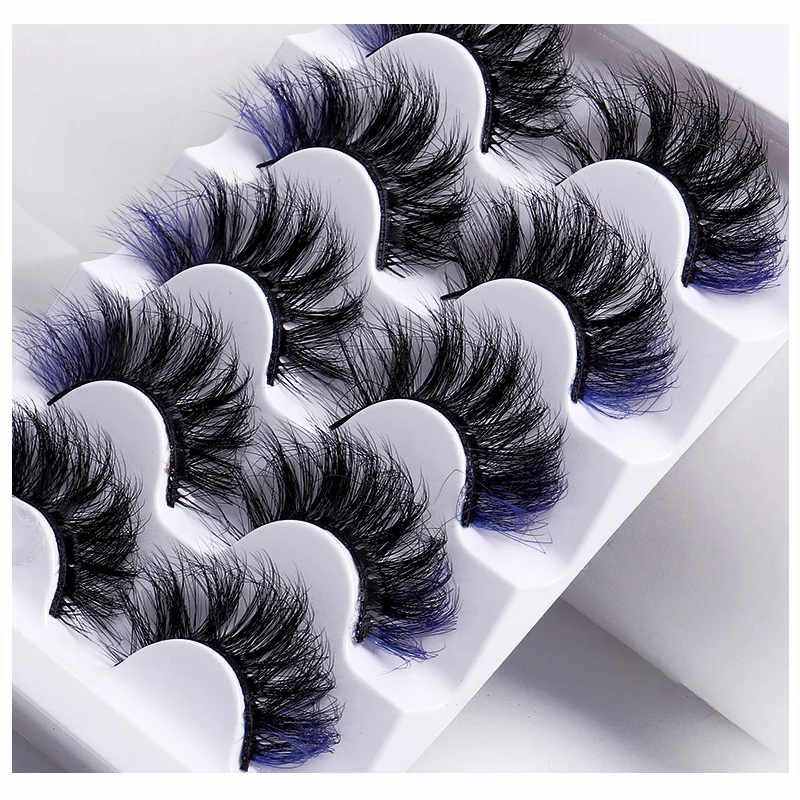 10 pairs Mix Color False Lashes Ombre Dramatic Natural Long Colorful Eyelashes  Dramatic Makeup Fake Lash Party Colored Lashes