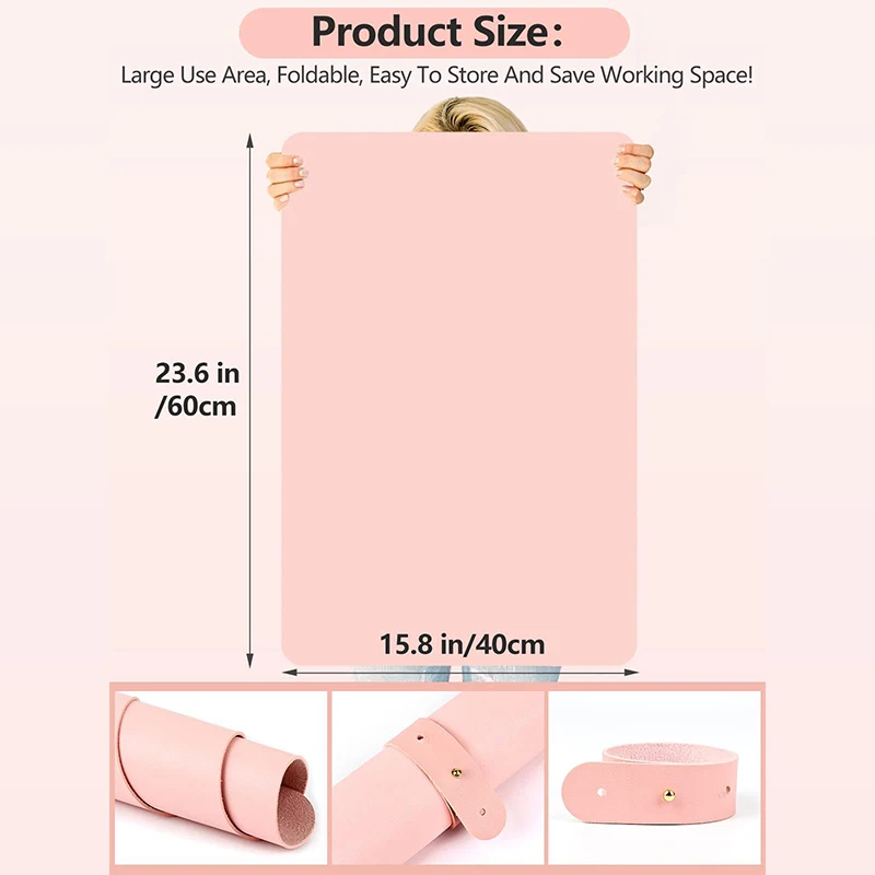 1pc Nail Art Tafelmat Opvouwbare Handsteun Lederen Pad voor Nagel Armsteun Kussen Vuilafstotend Studio Bureaumat Gemakkelijk schoon te maken