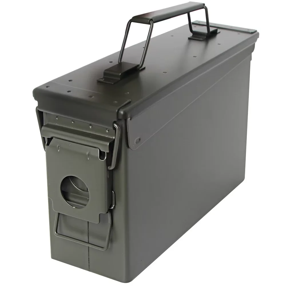 30 Cal Metal Ammo Can Steel Ammo Box Multifunction for Long-Term Waterproof Ammunition & Valuables Storage Box Accessory Box