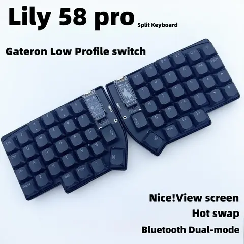 Altium lily58 pro Split Keyboard Gateron Low Profile Wireless Bluetooth Dual-mode Nice View Keyboard Kit Accessory Teclado Gamer