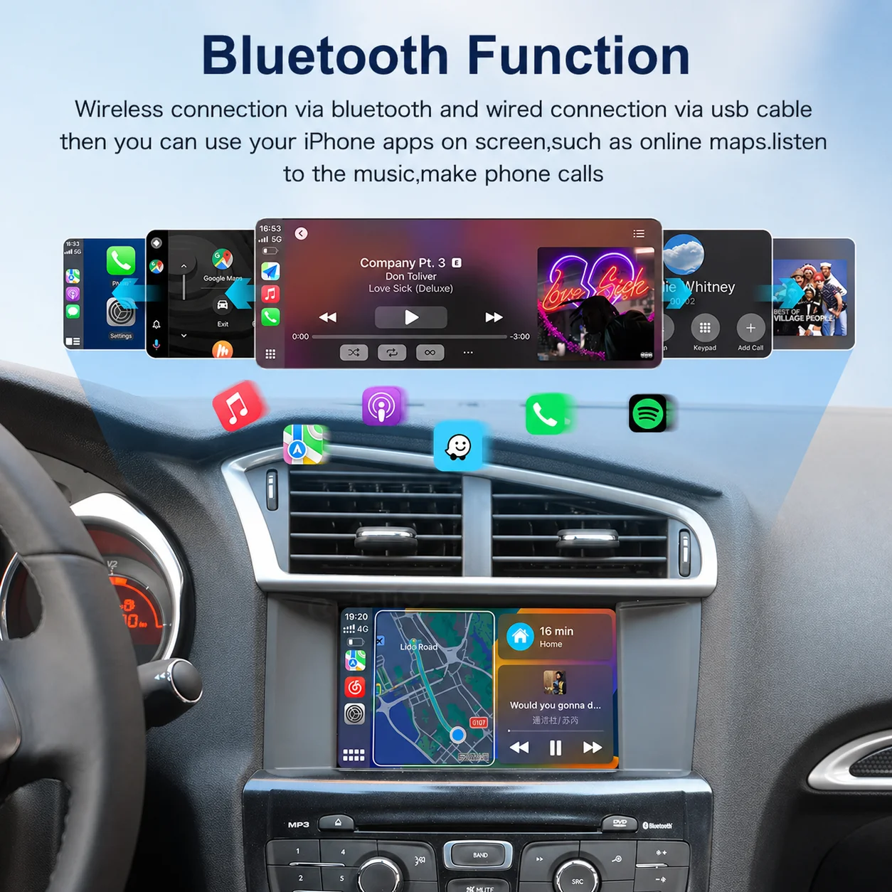 Wireless CarPlay for Skoda Superb Octavia Kodiaq Karoq Kamiq for Seat Leon Ibiza Arona Ateca Toledo MIB MIB2 System Android Auto