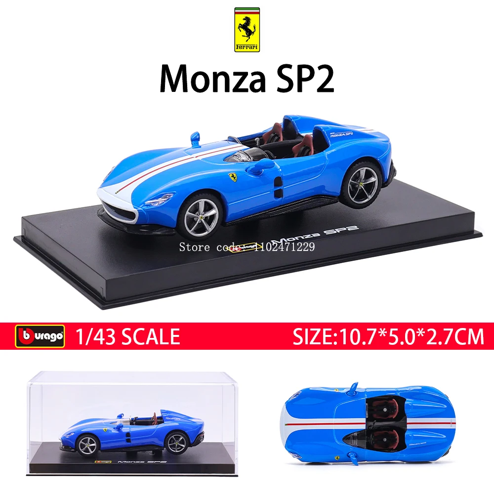 Bburago 1:43 Ferrari Boutique series DAYTONA SP3 Monza SP2 812 laFerrari Alloy Luxury Vehicle Diecast Pull Back Cars Model Toy