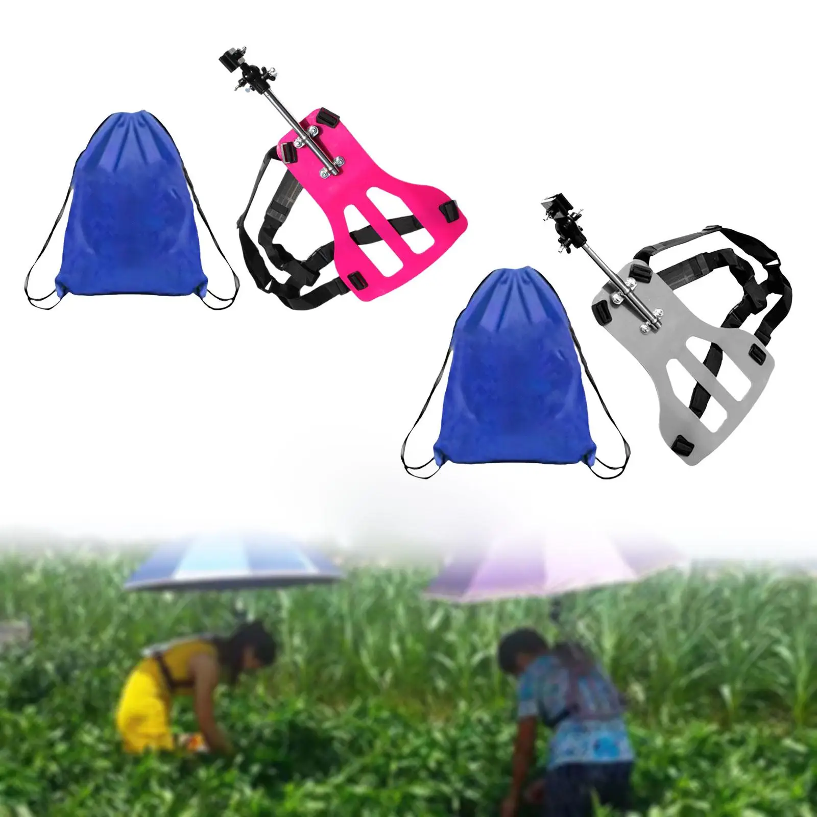 Wearable Umbrella Holder Adjustable Bracket Portable Hands Free Support Umbrella Stand for Adults Outdoor Cycling Running Kayak