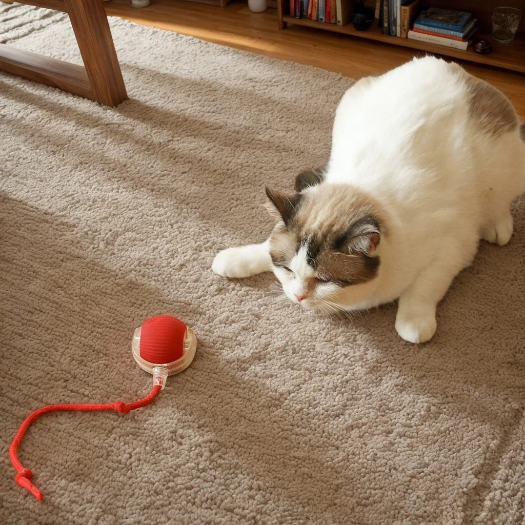 

Interactive Smart Cat Ball with LED Lights Battery Operated Toy for Kittens And Cats Interactive Moving Ball