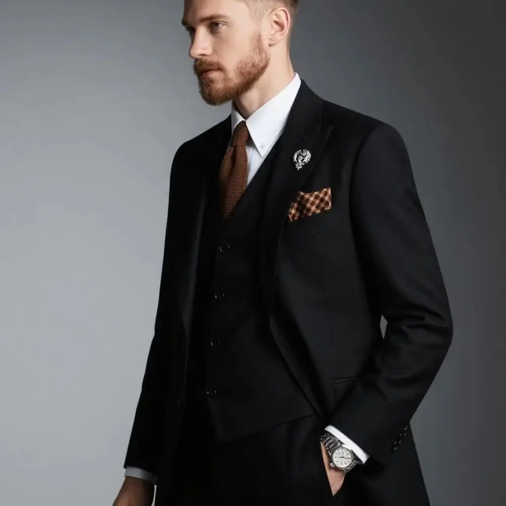 

Solid Men Suits Slim Fit Smart Casual Wedding Dress Notch Lapel Jacket Groom Tuxedos for Business 3 Piece Set(Blazer+Pants+Vest)